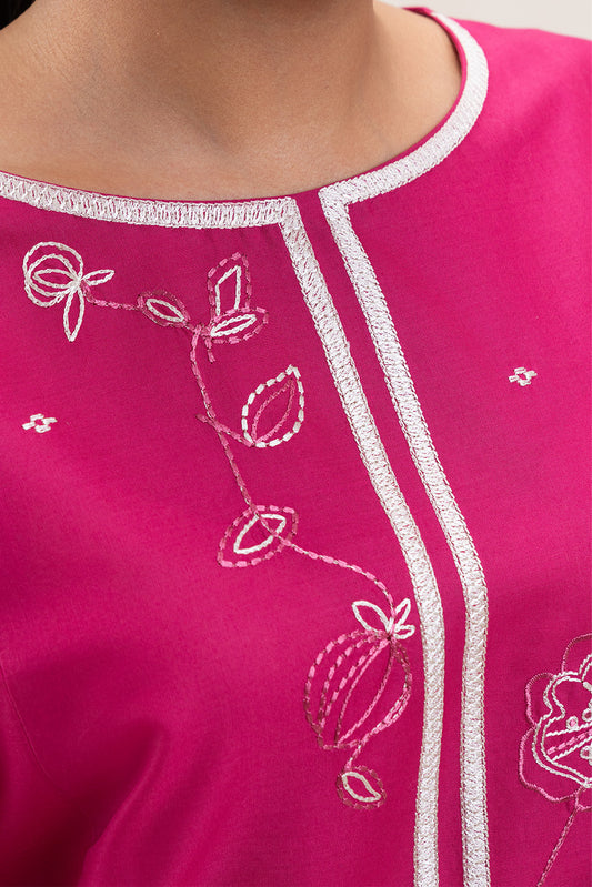 2 PIECE EMBROIDERED LAWN SUIT-FUSCHIA CHARM (UNSTITCHED)