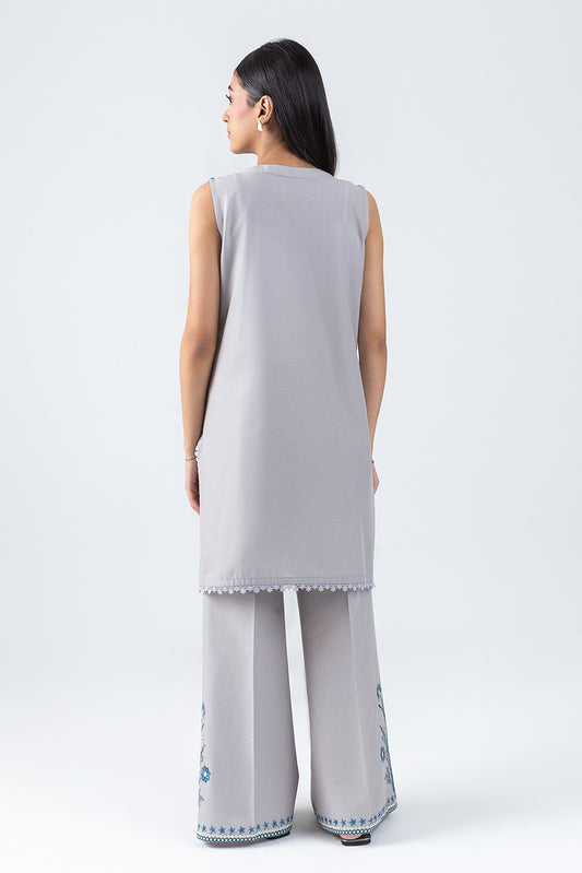 2 PIECE EMBROIDERED LAWN SUIT-GRAPHITE BLUE (UNSTITCHED)