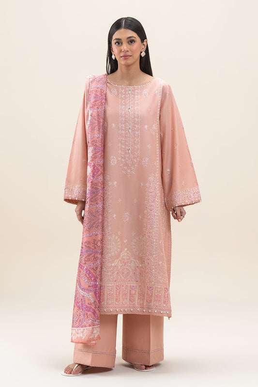 3 PIECE EMBROIDERED LAWN SUIT-SOFT SORBET (UNSTITCHED)