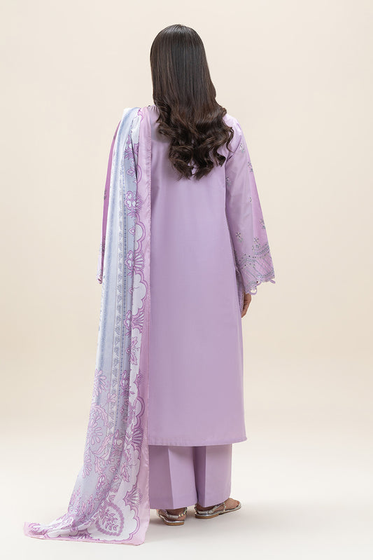3 PIECE EMBROIDERED LAWN SUIT-PERIWINKLE GLAM (UNSTITCHED)