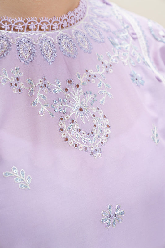 3 PIECE EMBROIDERED LAWN SUIT-PERIWINKLE GLAM (UNSTITCHED)
