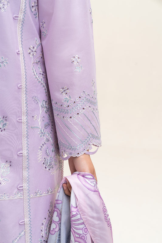 3 PIECE EMBROIDERED LAWN SUIT-PERIWINKLE GLAM (UNSTITCHED)