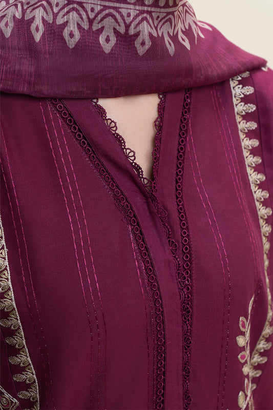 3 PIECE EMBROIDERED LAWN SUIT-MULBERRY TALE (UNSTITCHED)