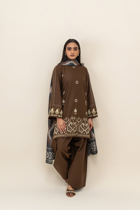3 PIECE EMBROIDERED LAWN SUIT-UMBER TWIST (UNSTITCHED)