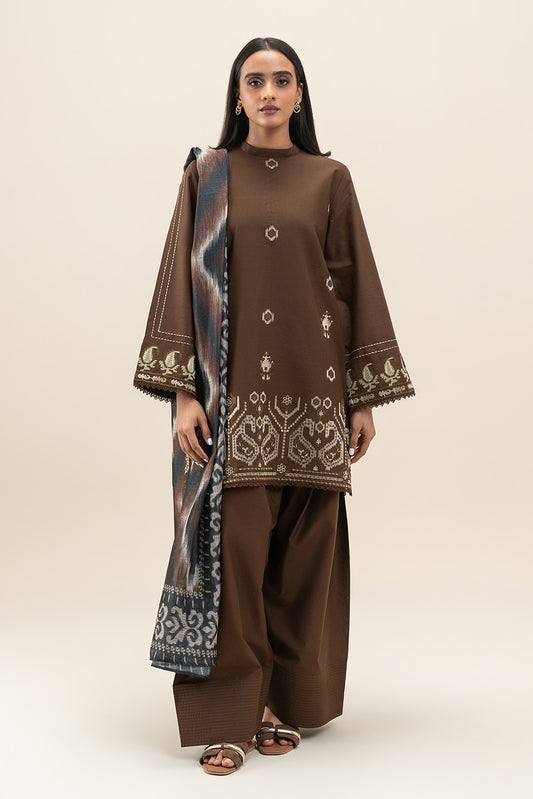 3 PIECE EMBROIDERED LAWN SUIT-UMBER TWIST (UNSTITCHED)
