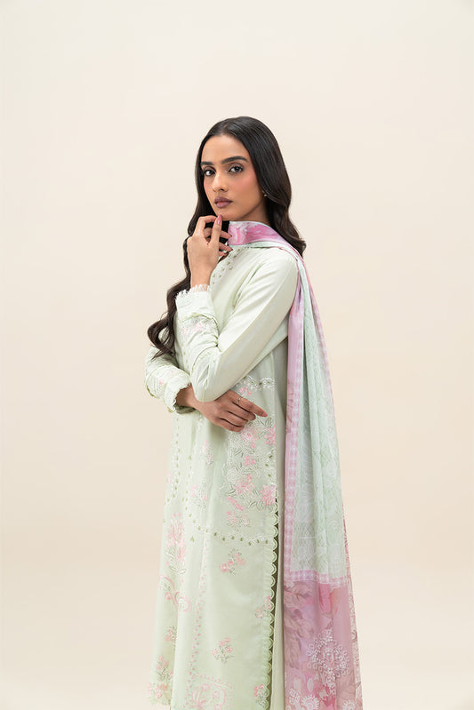 3 PIECE EMBROIDERED LAWN SUIT-DEWY MEADOW (UNSTITCHED)