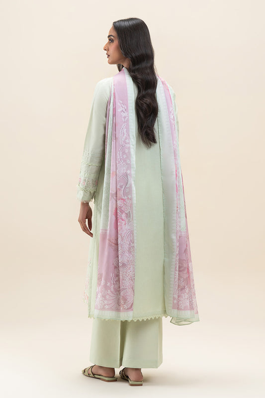 3 PIECE EMBROIDERED LAWN SUIT-DEWY MEADOW (UNSTITCHED)