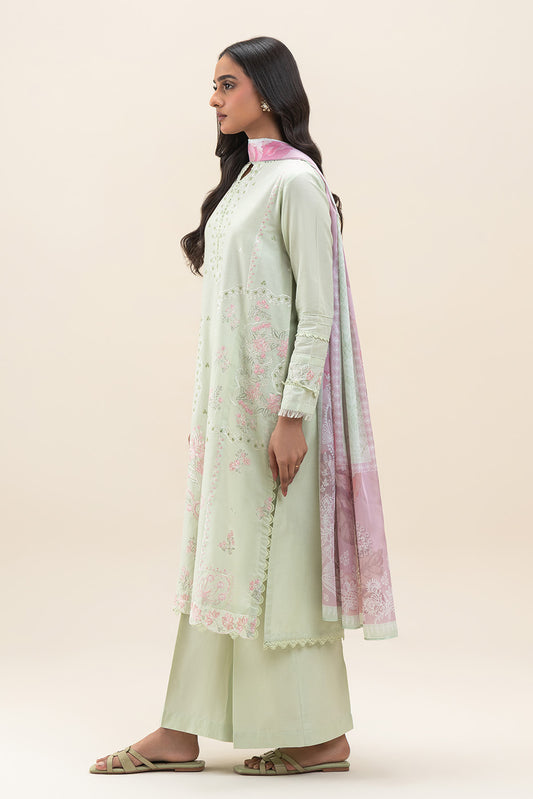 3 PIECE EMBROIDERED LAWN SUIT-DEWY MEADOW (UNSTITCHED)