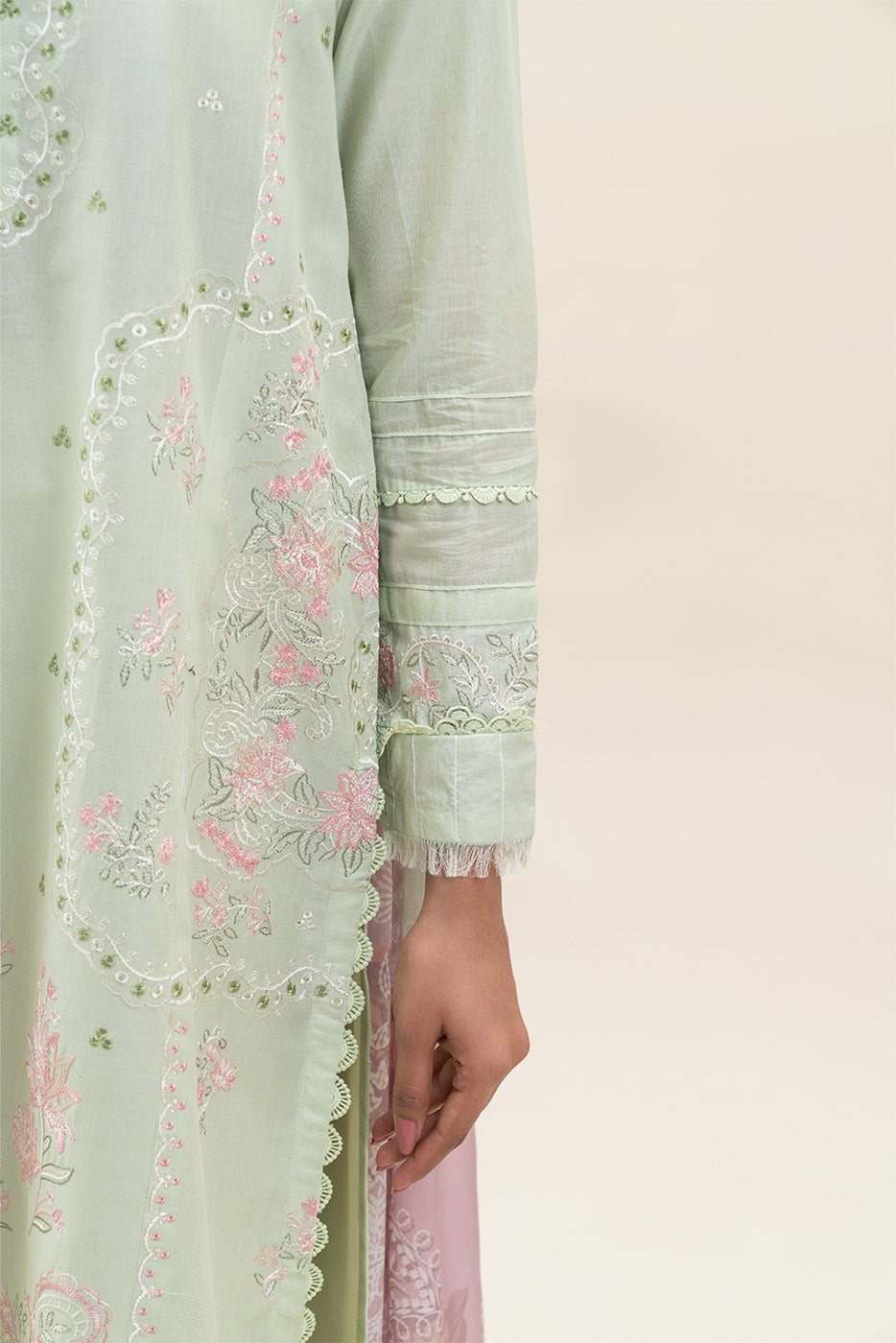 3 PIECE EMBROIDERED LAWN SUIT-DEWY MEADOW (UNSTITCHED)