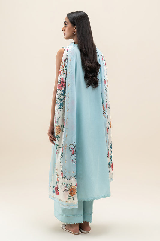 3 PIECE EMBROIDERED LAWN SUIT-FLORA SHELL (UNSTITCHED)