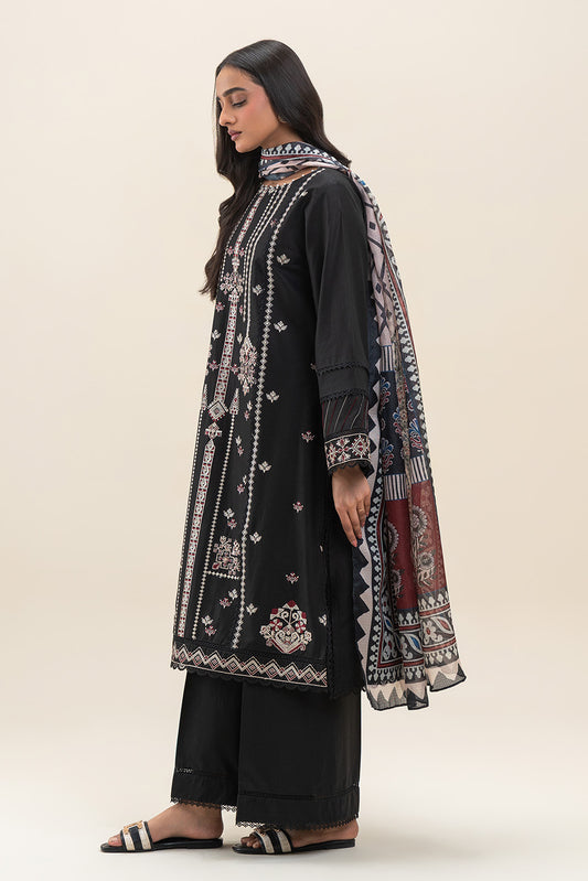 3 PIECE EMBROIDERED LAWN SUIT-CHARCOAL VOID (UNSTITCHED)