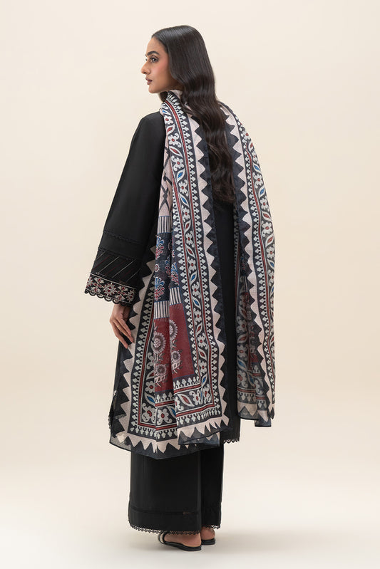 3 PIECE EMBROIDERED LAWN SUIT-CHARCOAL VOID (UNSTITCHED)