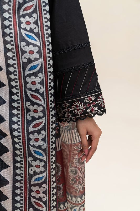 3 PIECE EMBROIDERED LAWN SUIT-CHARCOAL VOID (UNSTITCHED)