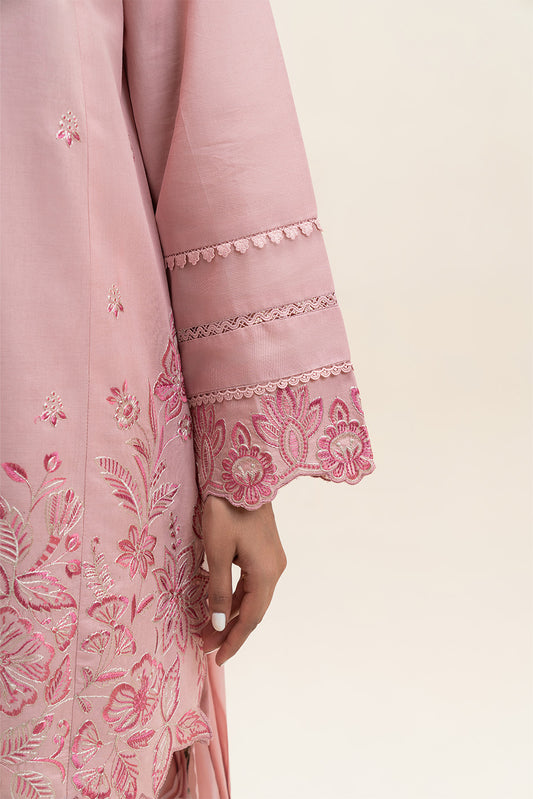 3 PIECE EMBROIDERED LAWN SUIT-ROSE ORCHID (UNSTITCHED)