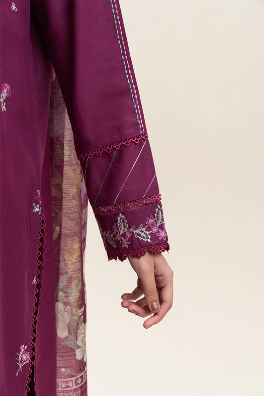3 PIECE EMBROIDERED LAWN SUIT-MULBERRY GLAM (UNSTITCHED)