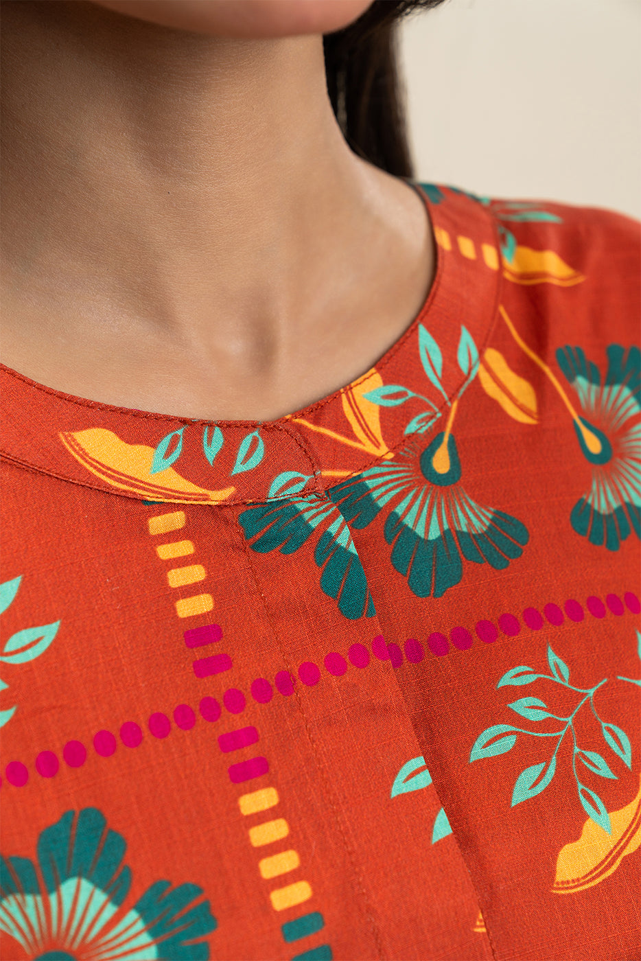 PRINTED TWO WAY SLUB SHIRT (PRET)