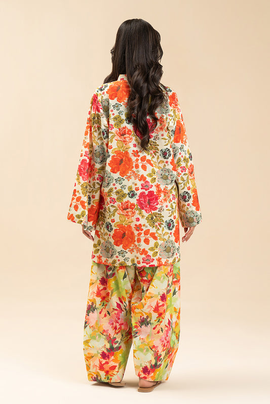 2 PIECE PRINTED LUREX LAWN SUIT (PRET)