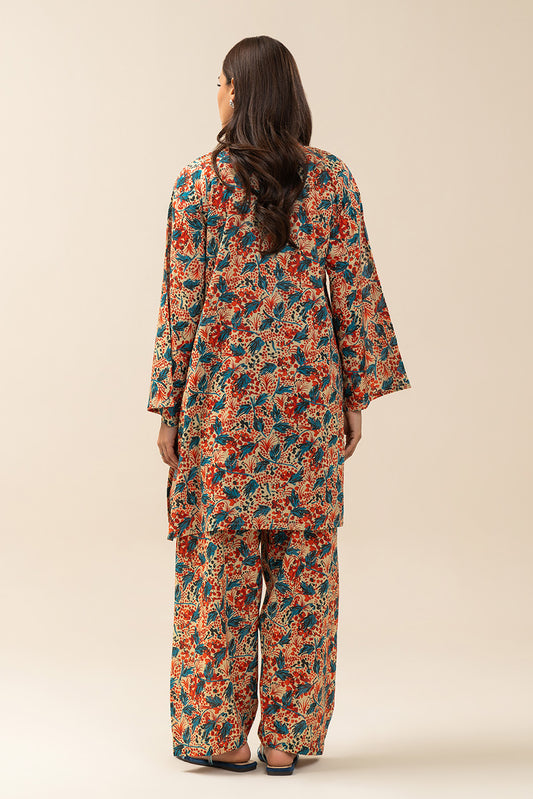 2 PIECE PRINTED LUREX LAWN SUIT (PRET)