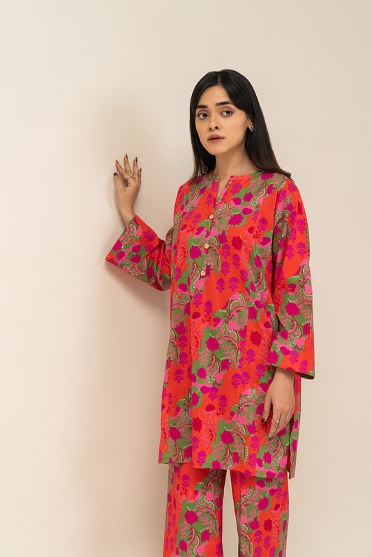 2 PIECE PRINTED DIGITAL PRINTED TWO WAY SLUB SUIT (PRET)