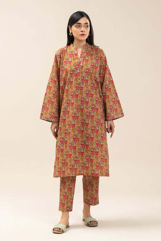 2 PIECE PRINTED LUREX LAWN SUIT (PRET)