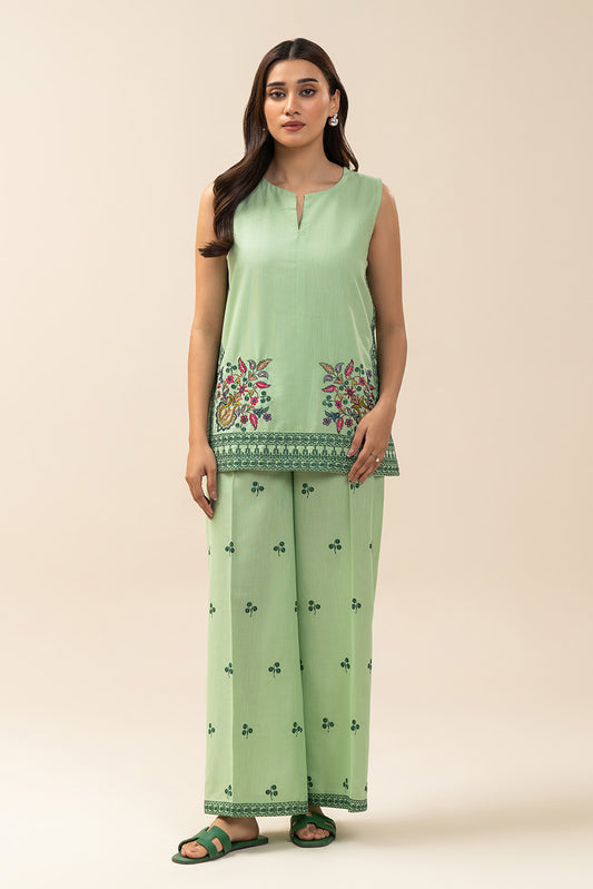 2 PIECE EMBROIDERED SLUB LAWN SUIT (FUSION)