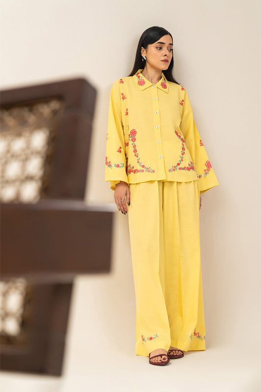 2 PIECE EMBROIDERED SLUB CO-ORD SET (FLOW)