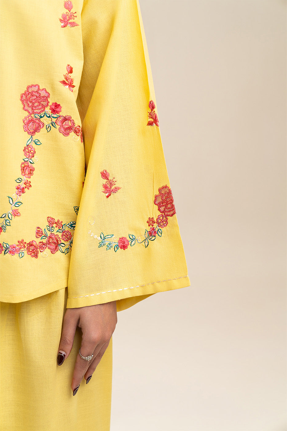 2 PIECE EMBROIDERED SLUB SUIT (FUSION)