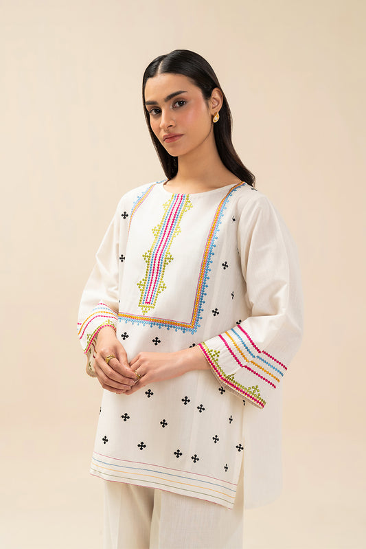 2 PIECE EMBROIDERED SLUB SUIT (FLOW)