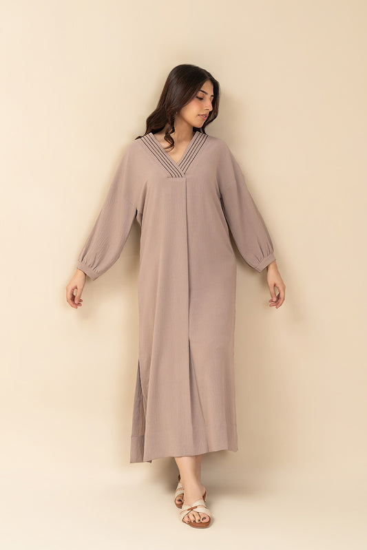 PRINTED POLY CREPE DRESS (FLOW)