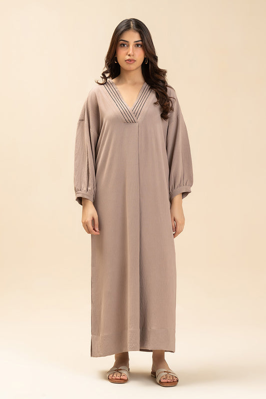 PRINTED POLY CREPE DRESS (FLOW)