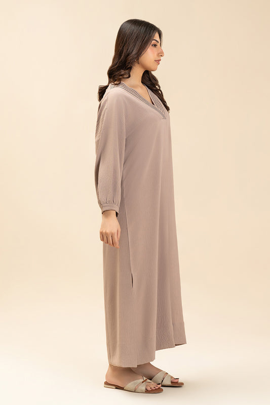 PRINTED POLY CREPE DRESS (FLOW)