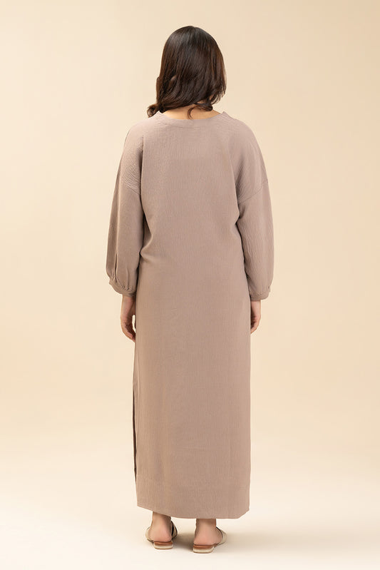PRINTED POLY CREPE DRESS (FLOW)