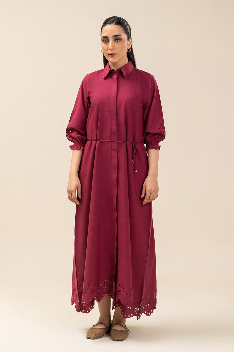 EMBROIDERED YARN DYED DRESS (FUSION)