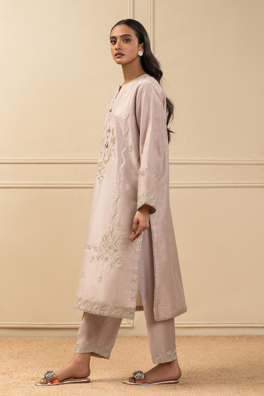 2 PIECE EMBROIDERED TWO TONE SUIT (HIGH CASUAL)