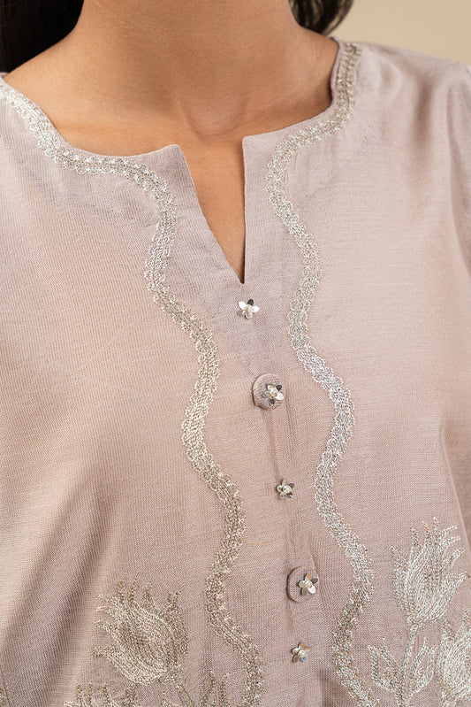 2 PIECE EMBROIDERED TWO TONE SUIT (HIGH CASUAL)