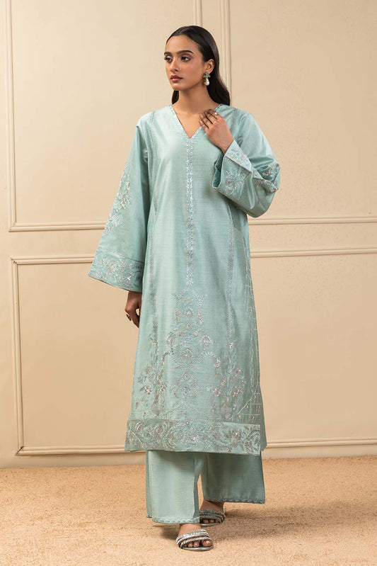 2 PIECE EMBROIDERED TWO TONE SUIT (HIGH CASUAL)