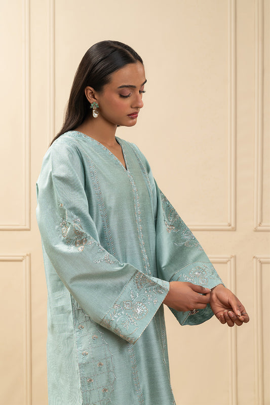 2 PIECE EMBROIDERED TWO TONE SUIT (HIGH CASUAL)