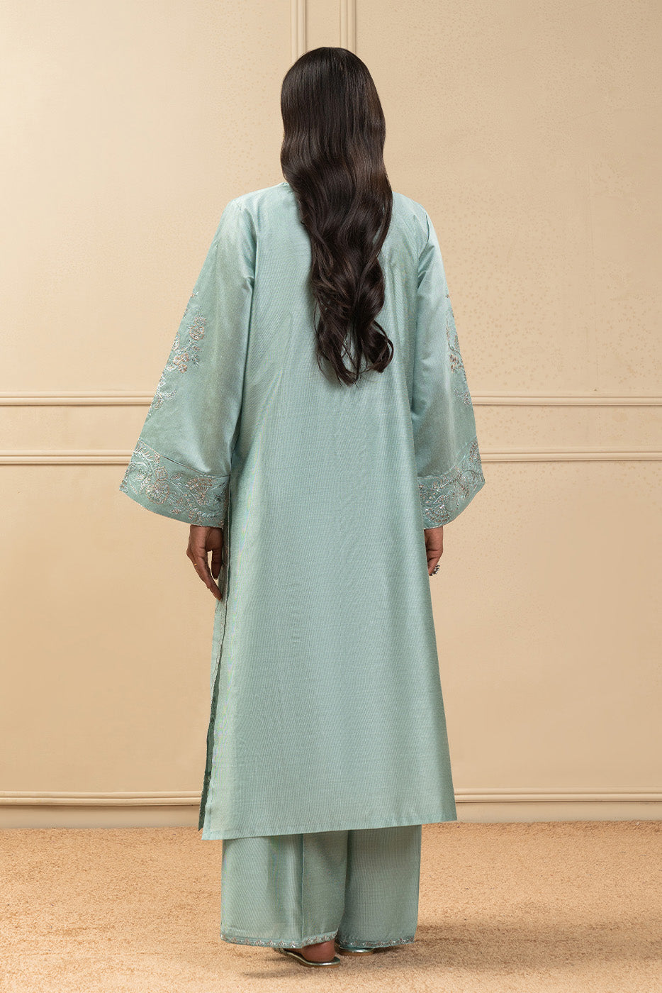 2 PIECE EMBROIDERED TWO TONE SUIT (HIGH CASUAL)