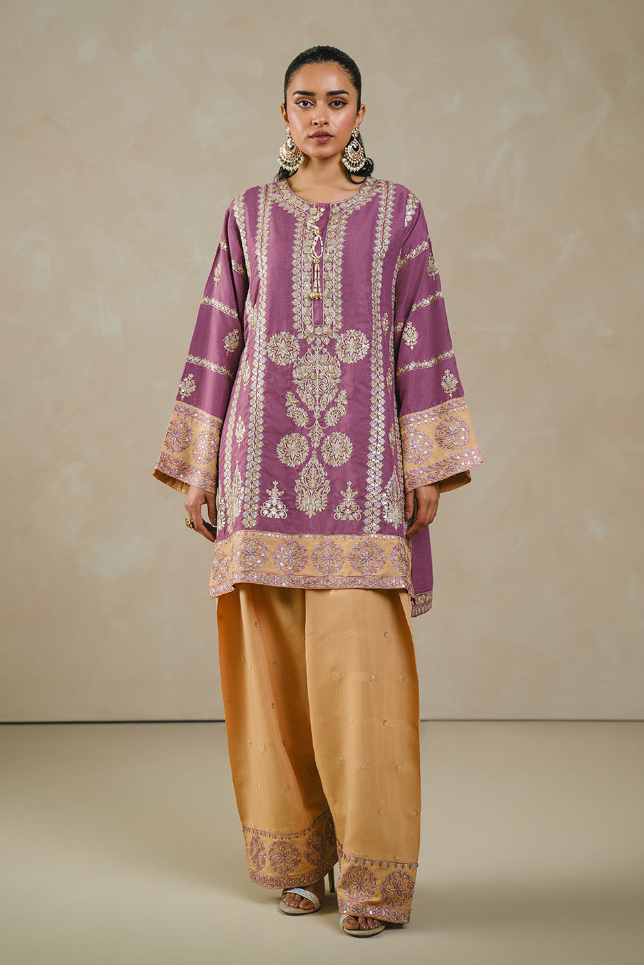 2 PIECE EMBROIDERED RAW SILK SUIT (LUXURY PRET)