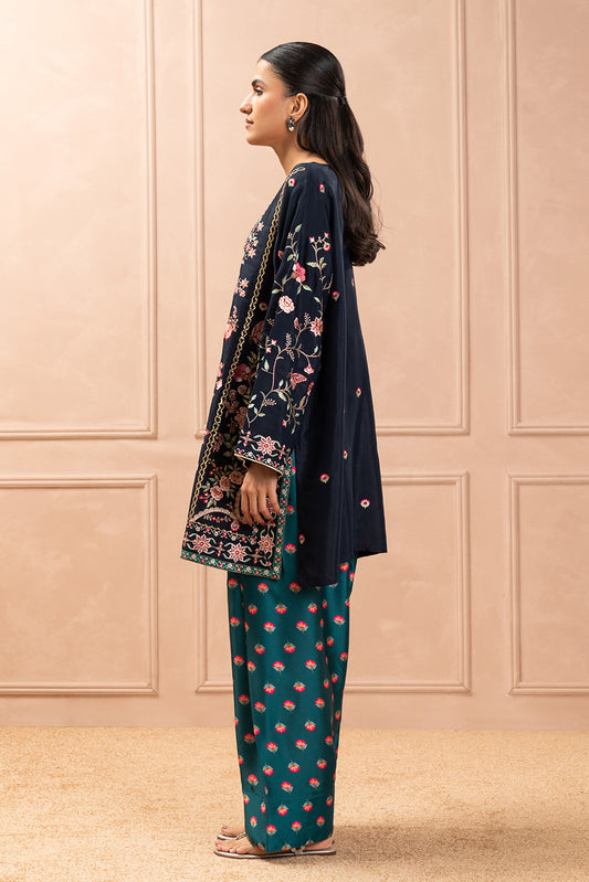 EMBROIDERED RAW SILK SHIRT (LUXURY PRET)
