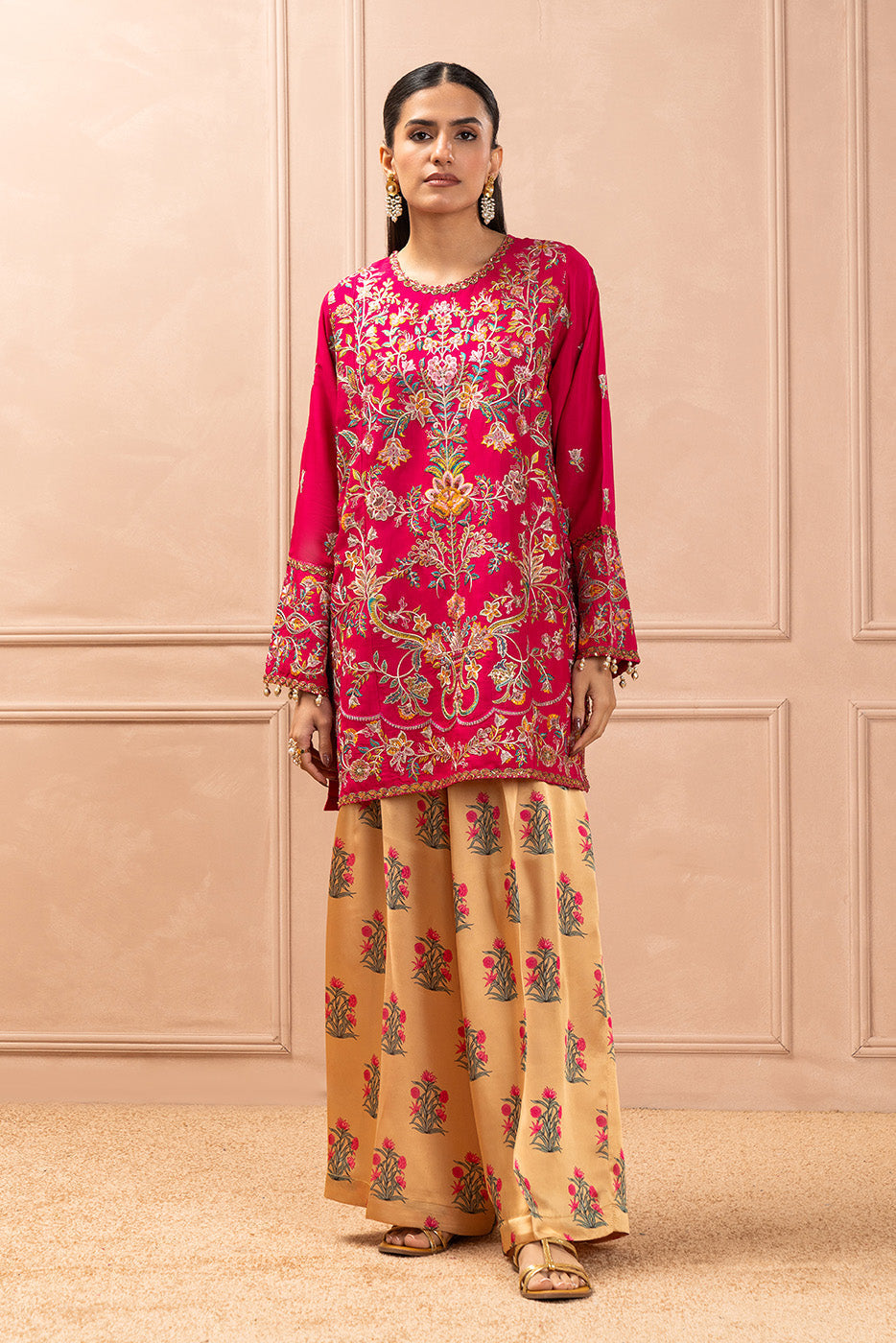 EMBROIDERED RAW SILK SHIRT (LUXURY PRET)