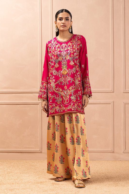 EMBROIDERED RAW SILK SHIRT (LUXURY PRET)