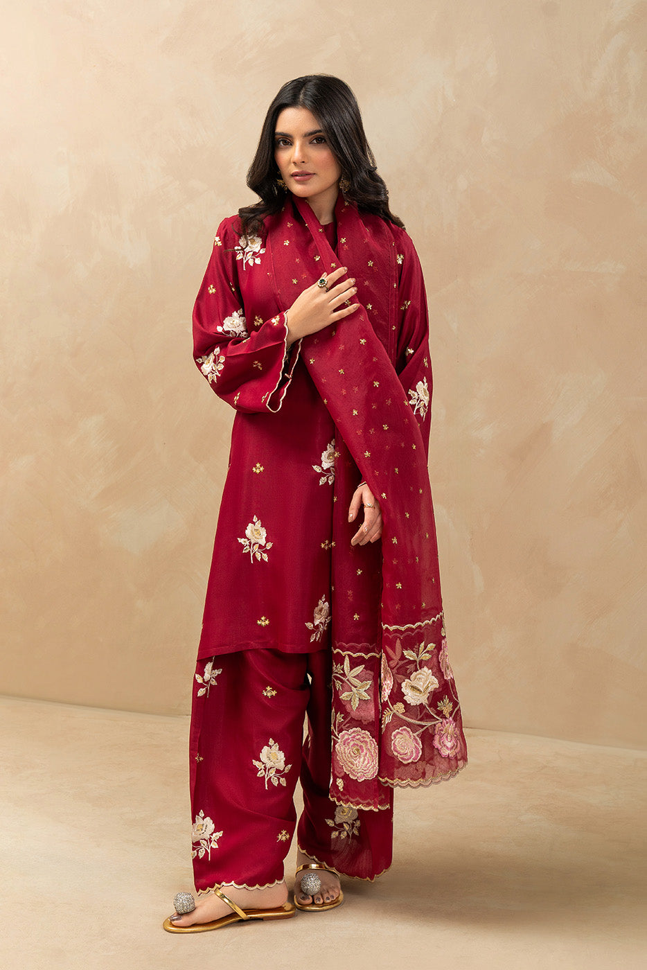 2 PIECE EMBROIDERED RAW SILK SUIT (LUXURY PRET)