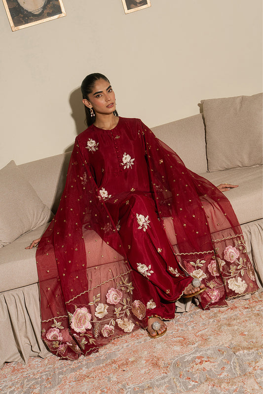 2 PIECE EMBROIDERED RAW SILK SUIT (LUXURY PRET)