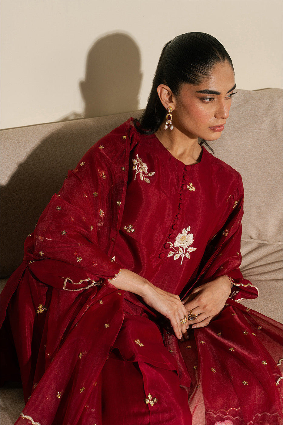 2 PIECE EMBROIDERED RAW SILK SUIT (LUXURY PRET)