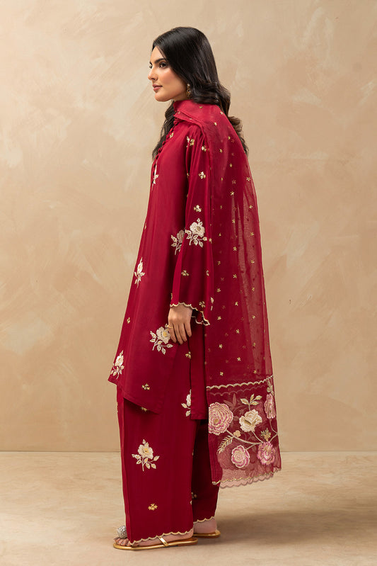 3 PIECE EMBROIDERED RAW SILK SUIT (LUXURY PRET)