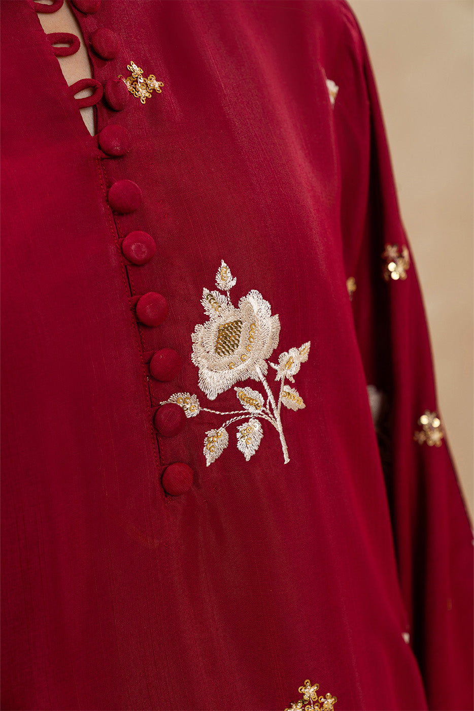 2 PIECE EMBROIDERED RAW SILK SUIT (LUXURY PRET)