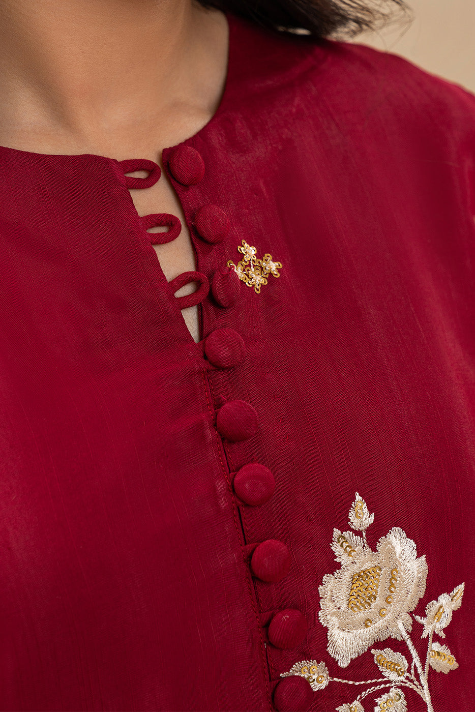 2 PIECE EMBROIDERED RAW SILK SUIT (LUXURY PRET)