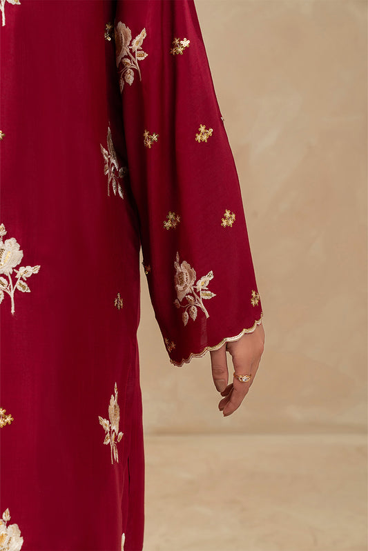 3 PIECE EMBROIDERED RAW SILK SUIT (LUXURY PRET)