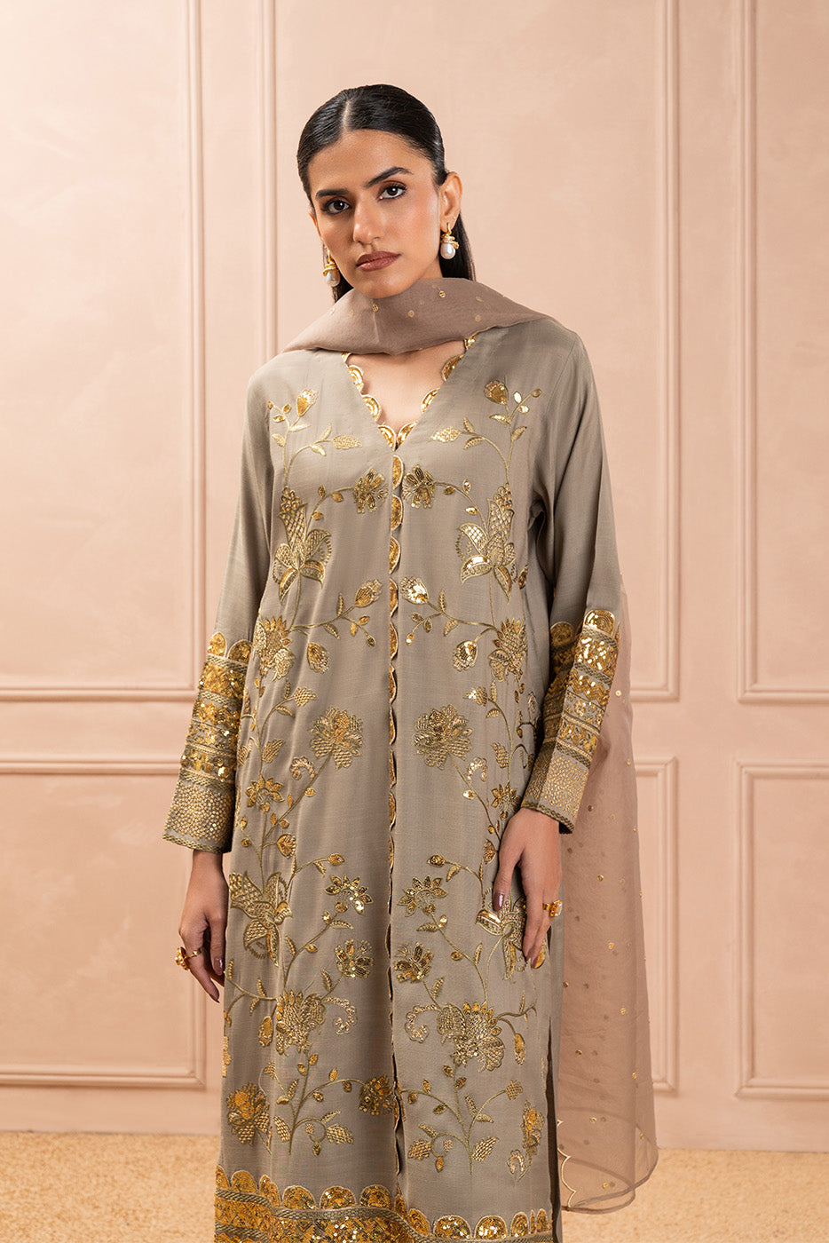 3 PIECE EMBROIDERED RAW SILK SUIT (LUXURY PRET)
